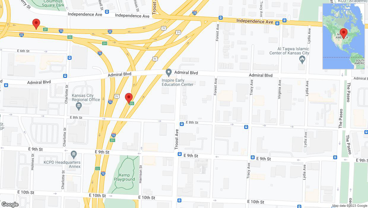 A detailed map that shows the affected road due to 'Kansas City: I-70 closed' on October 6th at 11:05 p.m.