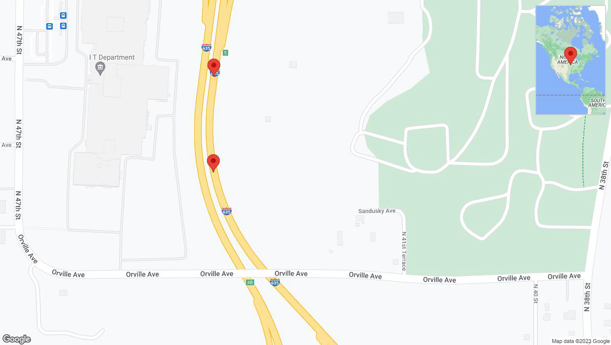 A detailed map that shows the affected road due to 'Crash update: I-635' on October 8th at 2:11 p.m.