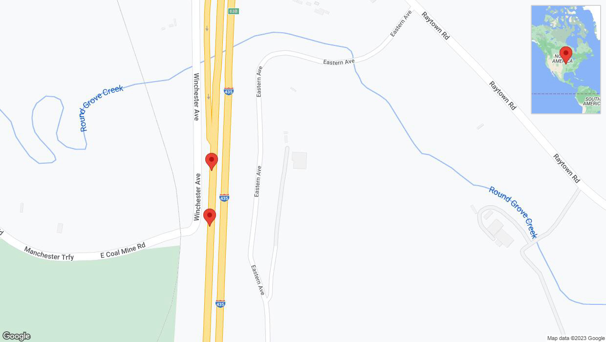 A detailed map that shows the affected road due to 'Broken down vehicle on southbound I-435 in Kansas City' on October 8th at 10:29 p.m.