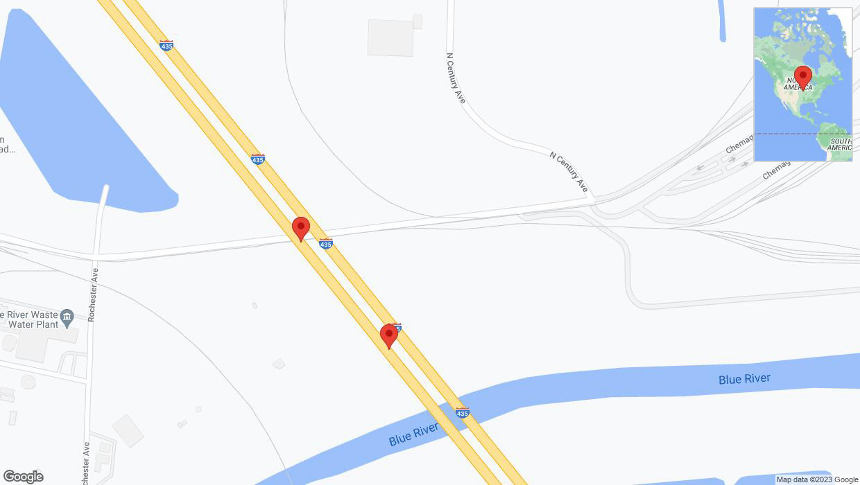 A detailed map that shows the affected road due to 'Broken down vehicle on southbound I-435 in Kansas City' on October 9th at 4:52 p.m.