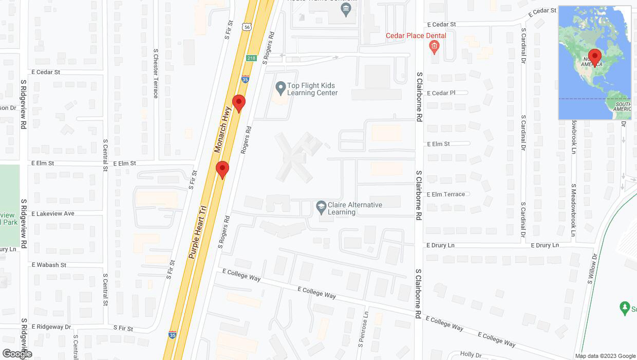 A detailed map that shows the affected road due to 'Broken down vehicle on eastbound I-35 in Olathe' on October 9th at 5:34 p.m.