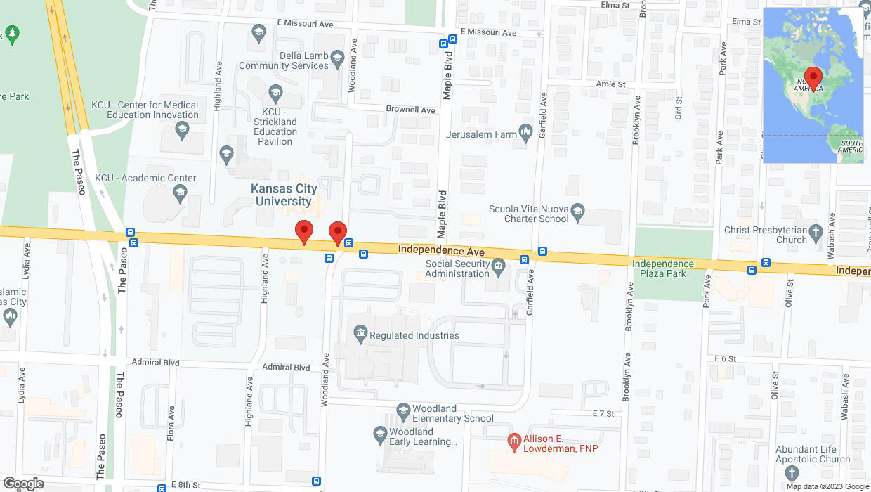 A detailed map that shows the affected road due to 'Independence Avenue/US-24 closed in Kansas City' on October 11th at 5:39 p.m.