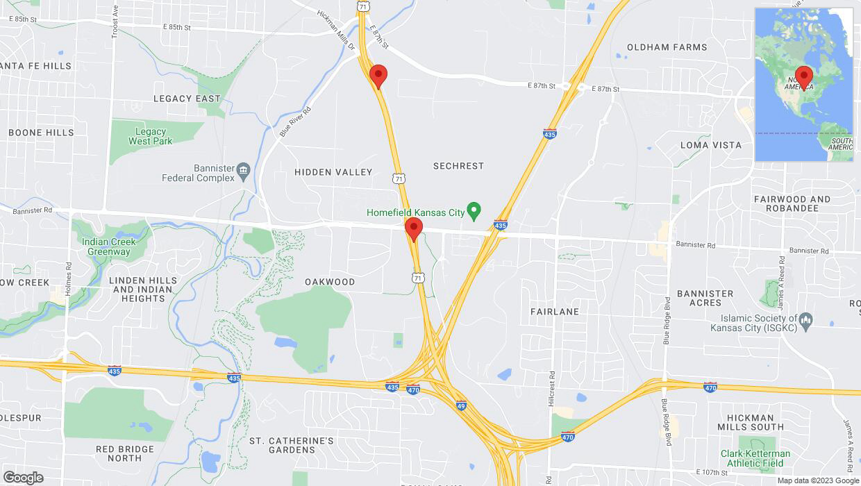 A detailed map that shows the affected road due to 'Crash update: I-40/US-71' on October 10th at 2:04 p.m.
