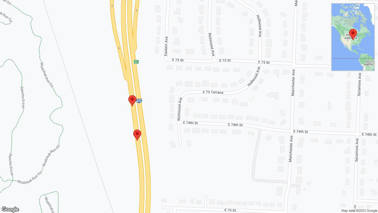 A detailed map that shows the affected road due to 'Broken down vehicle on southbound I-435 in Kansas City' on October 11th at 9:57 p.m.