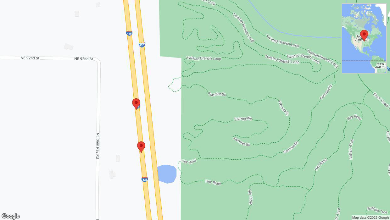 A detailed map that shows the affected road due to 'Crash reported on southbound I-435 in Kansas City' on October 11th at 1:21 p.m.