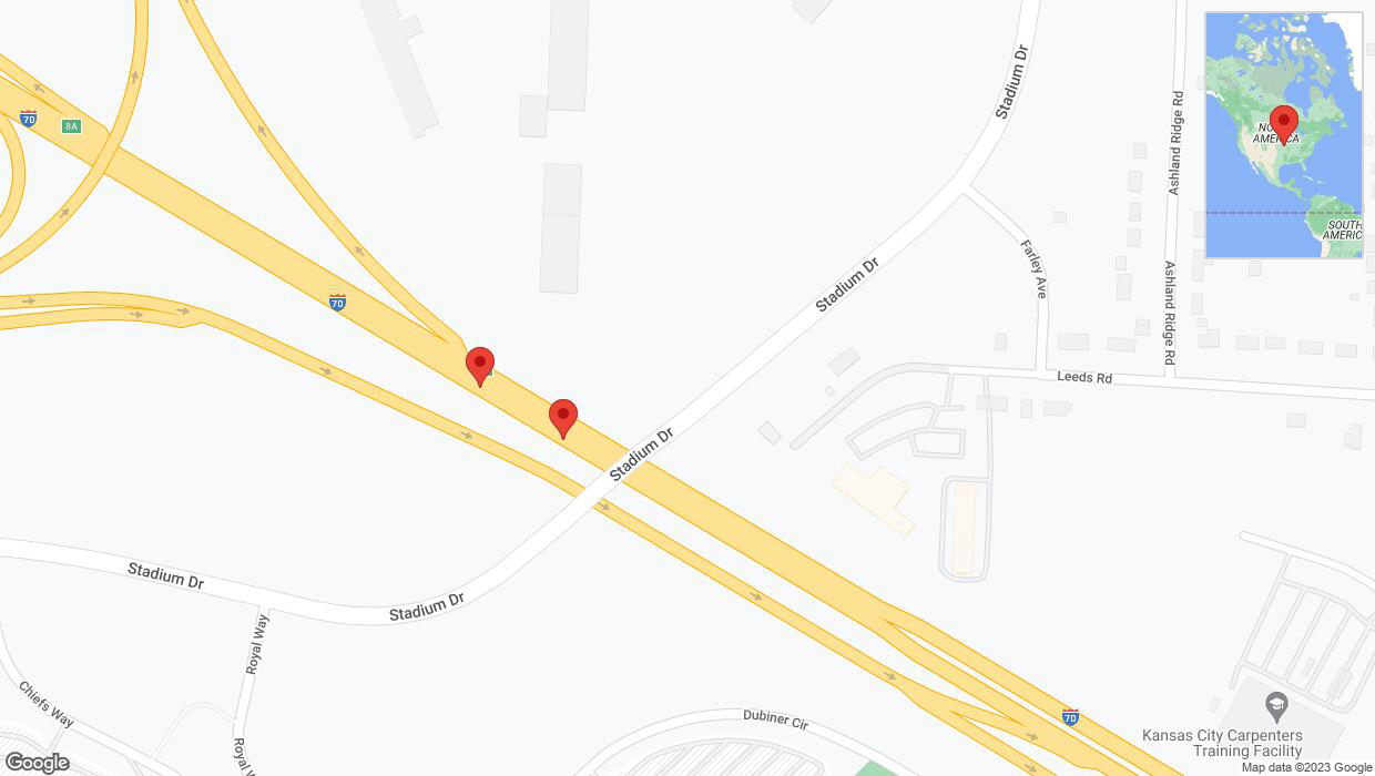 A detailed map that shows the affected road due to 'Crash reported on eastbound I-70 in Kansas City' on October 11th at 3:57 p.m.