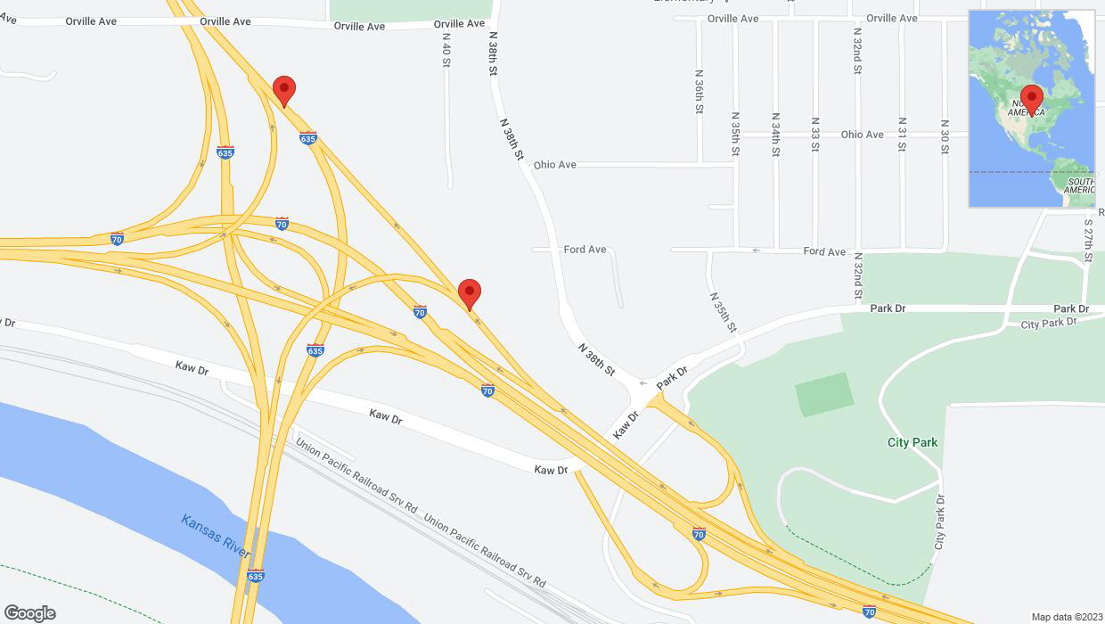 A detailed map that shows the affected road due to 'Kansas City: Road temporarily closed' on October 11th at 5:39 p.m.