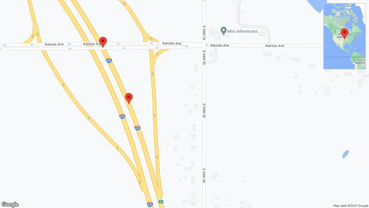 A detailed map that shows the affected road due to 'Broken down vehicle on northbound I-435 in Edwardsville' on October 11th at 8:03 p.m.