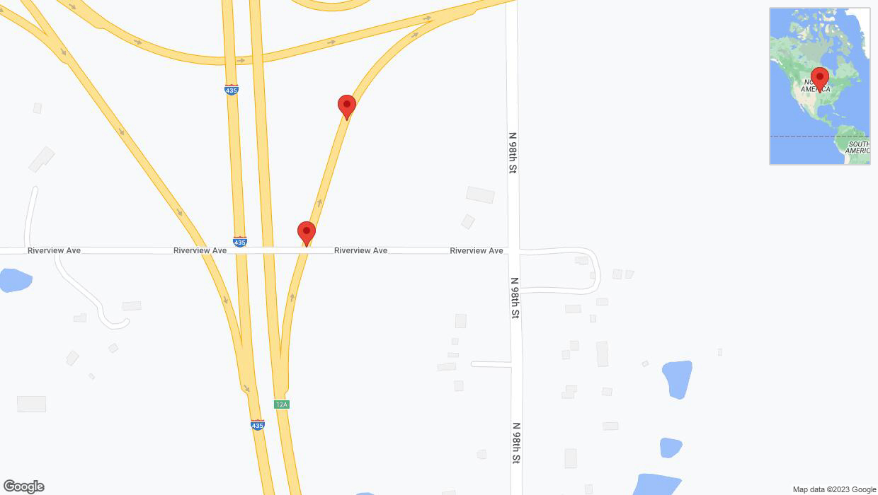 A detailed map that shows the affected road due to 'Broken down vehicle on Riverview Avenue in Edwardsville' on October 12th at 6:03 p.m.