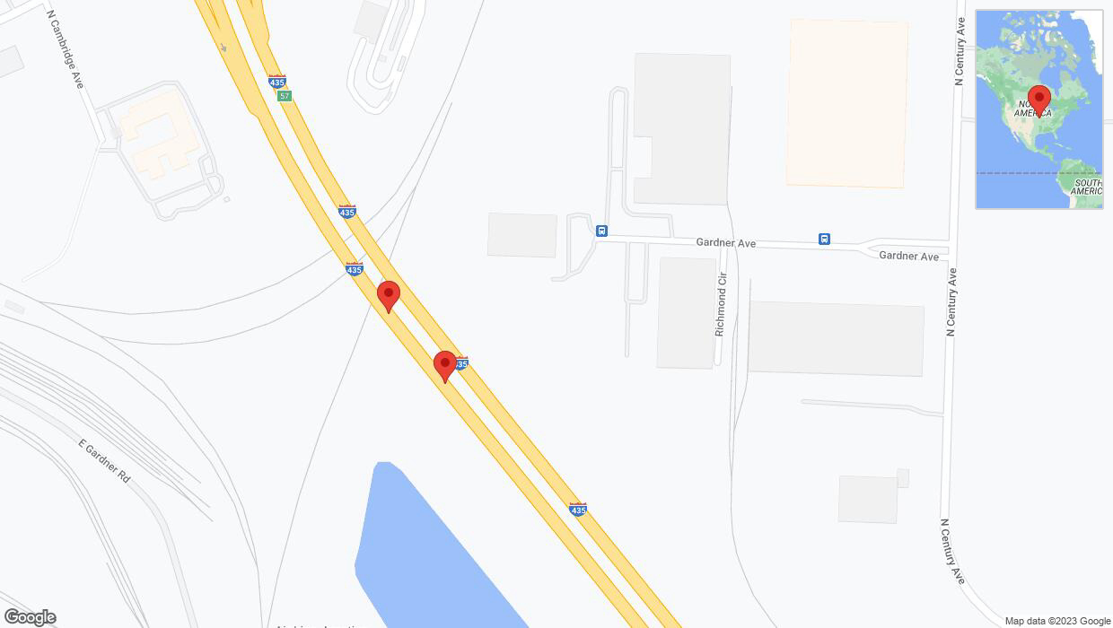 A detailed map that shows the affected road due to 'Broken down vehicle on southbound I-435 in Kansas City' on October 12th at 6:21 p.m.