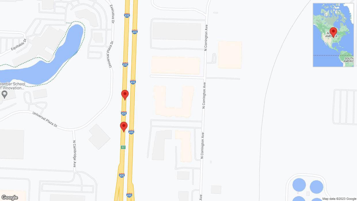 A detailed map that shows the affected road due to 'Broken down vehicle on southbound I-435 in Kansas City' on October 12th at 6:51 p.m.