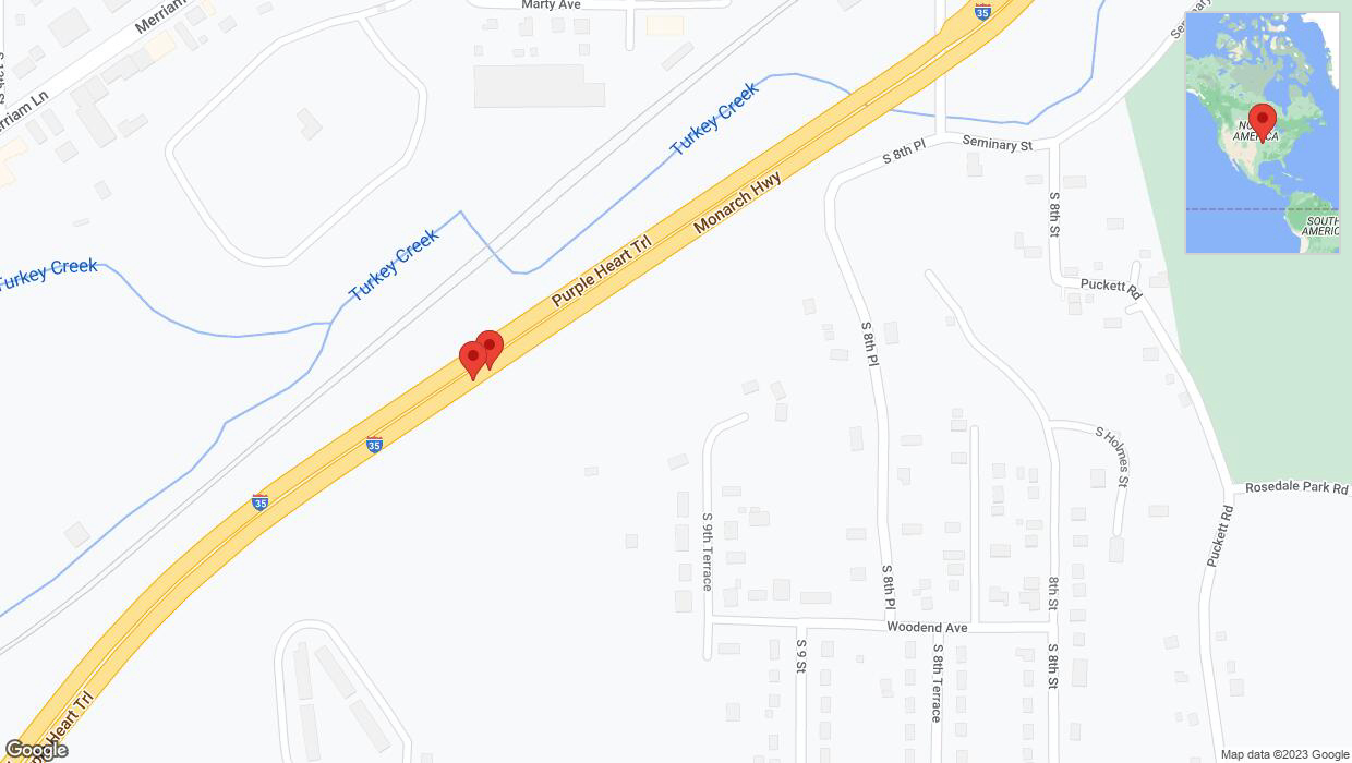 A detailed map that shows the affected road due to 'Crash report: I-35' on October 14th at 12:21 p.m.
