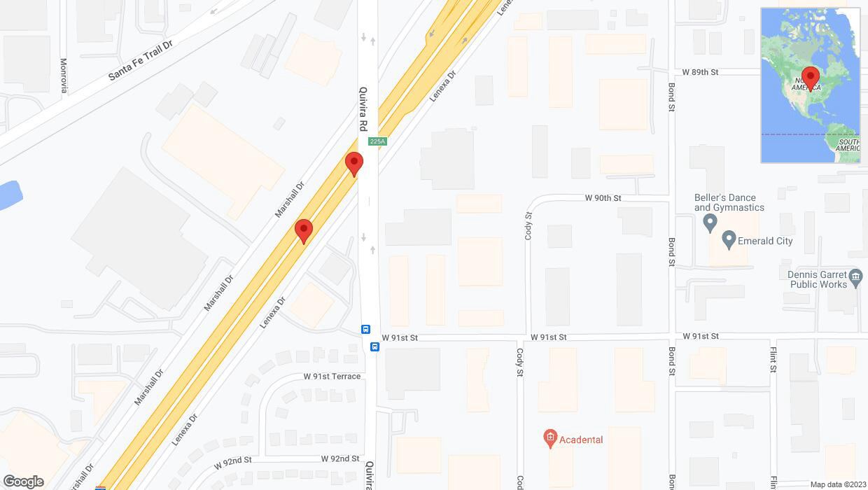 A detailed map that shows the affected road due to 'Broken down vehicle on eastbound I-35 in Lenexa' on October 17th at 6:32 p.m.