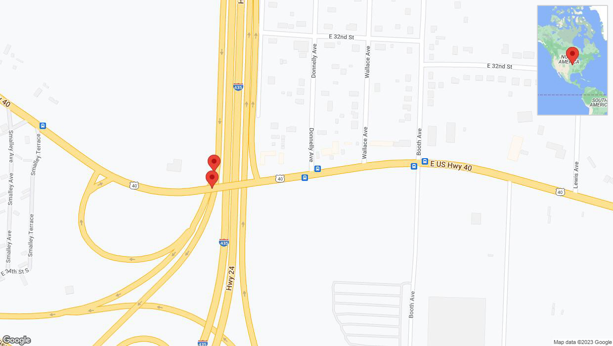 A detailed map that shows the affected road due to 'Crash report: East US Highway 40' on October 17th at 8:15 p.m.