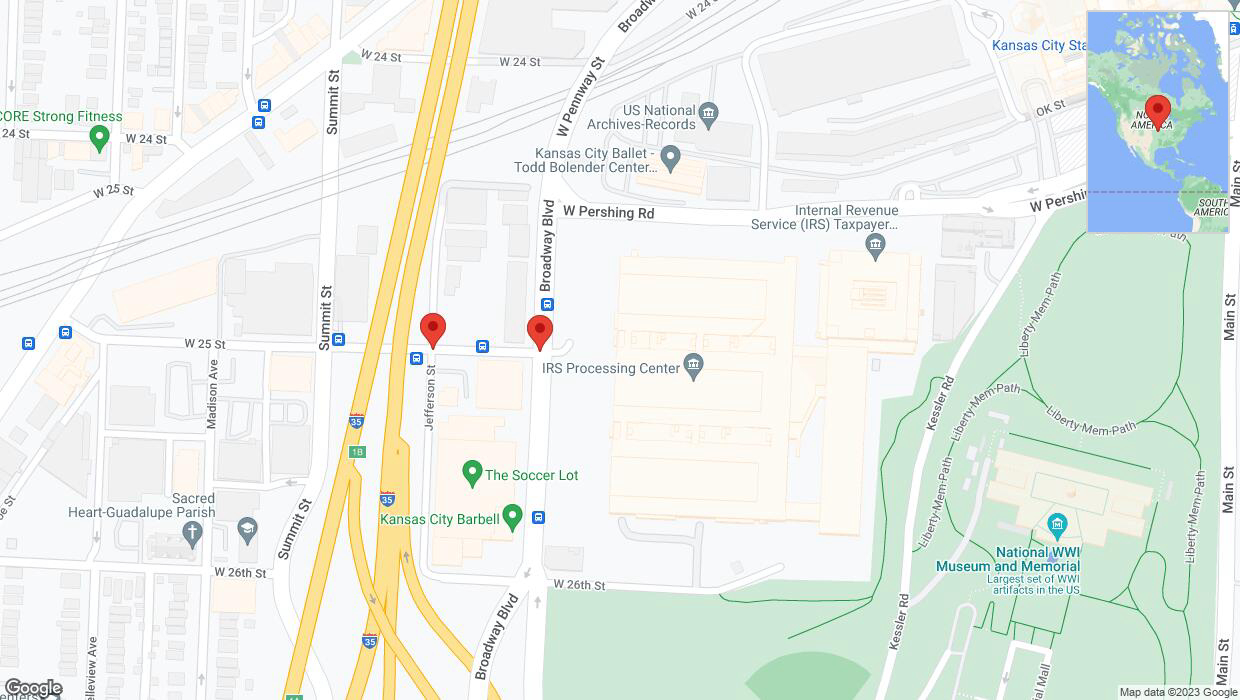 A detailed map that shows the affected road due to 'Jefferson Street temporarily closed in Kansas City' on October 18th at 1:51 p.m.