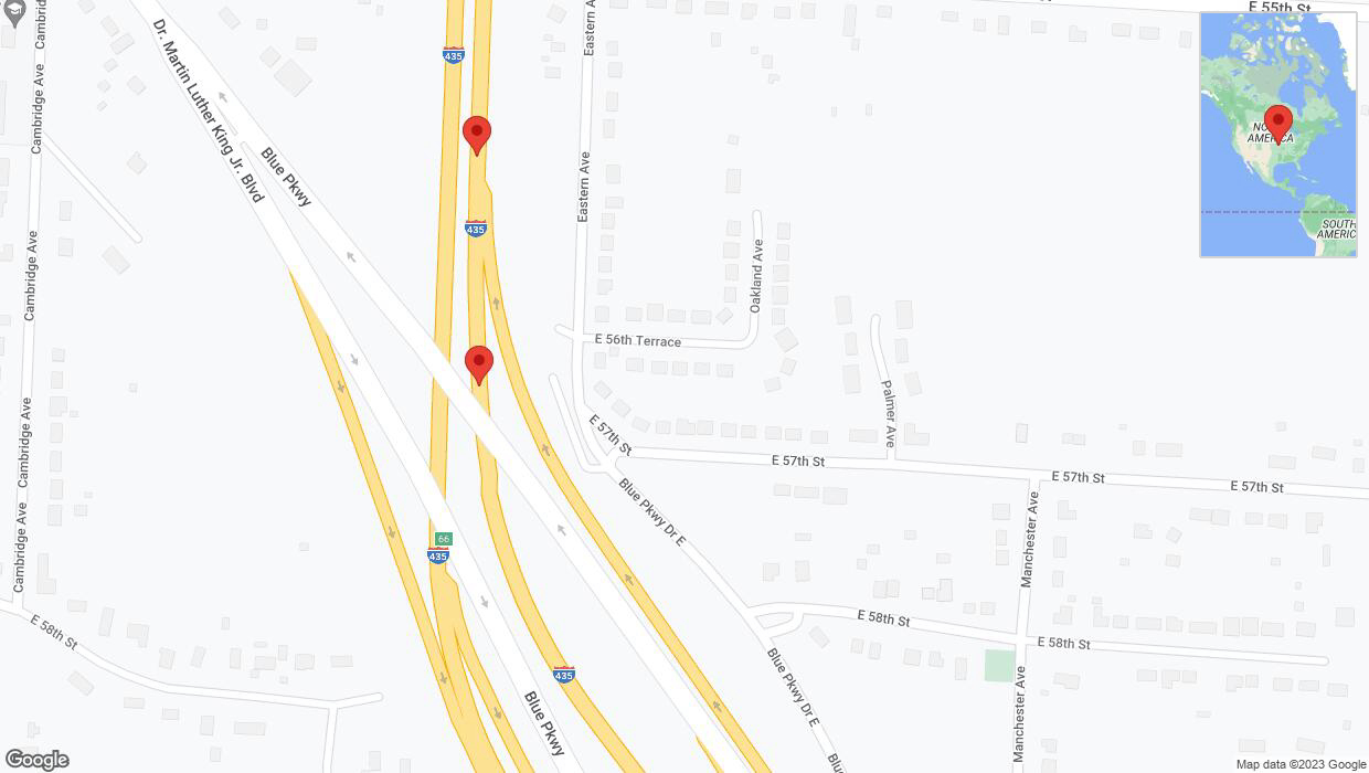 A detailed map that shows the affected road due to 'Broken down vehicle on northbound I-435 in Kansas City' on October 18th at 5:27 p.m.