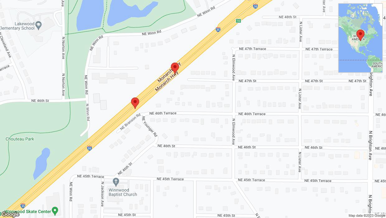 A detailed map that shows the affected road due to 'Warning: Crash on northbound I-35 in Kansas City' on October 19th at 7:26 p.m.