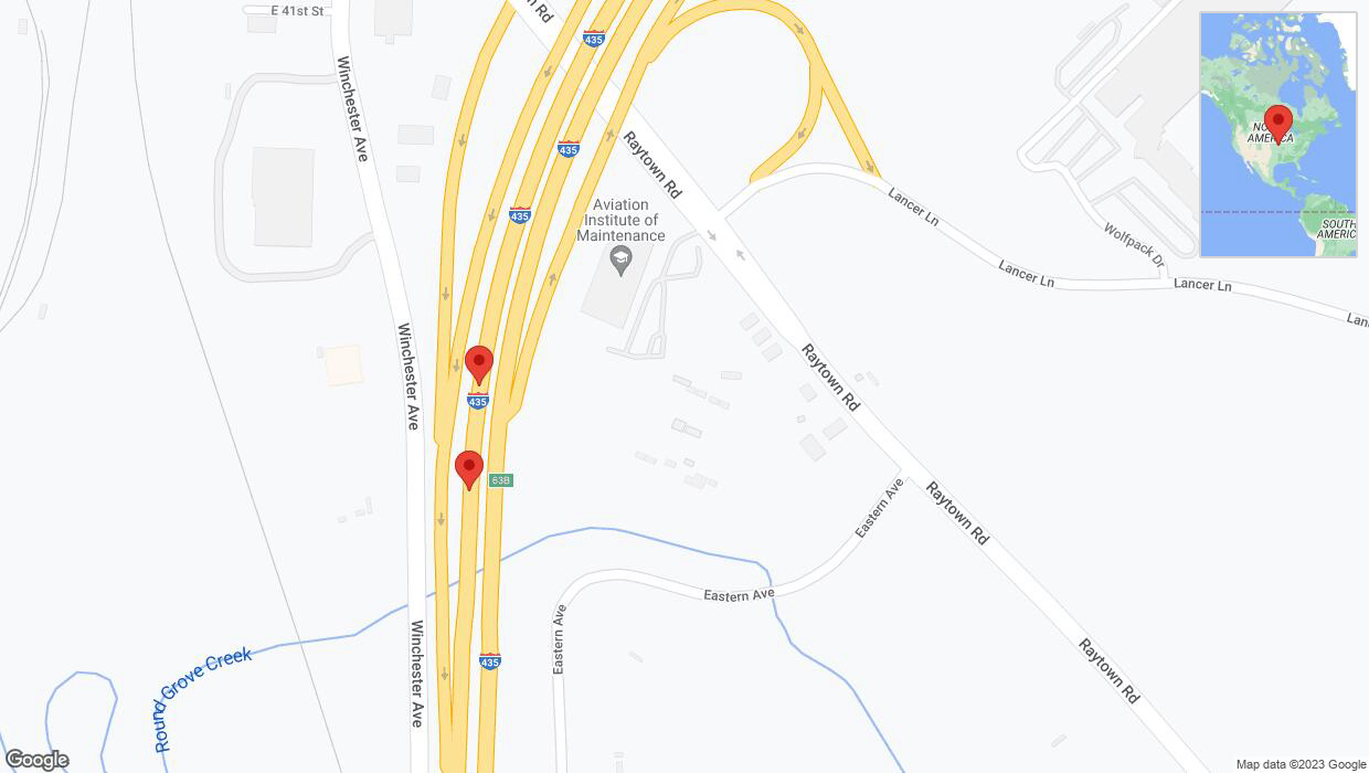 A detailed map that shows the affected road due to 'Broken down vehicle on southbound I-435 in Kansas City' on October 22nd at 6:30 p.m.