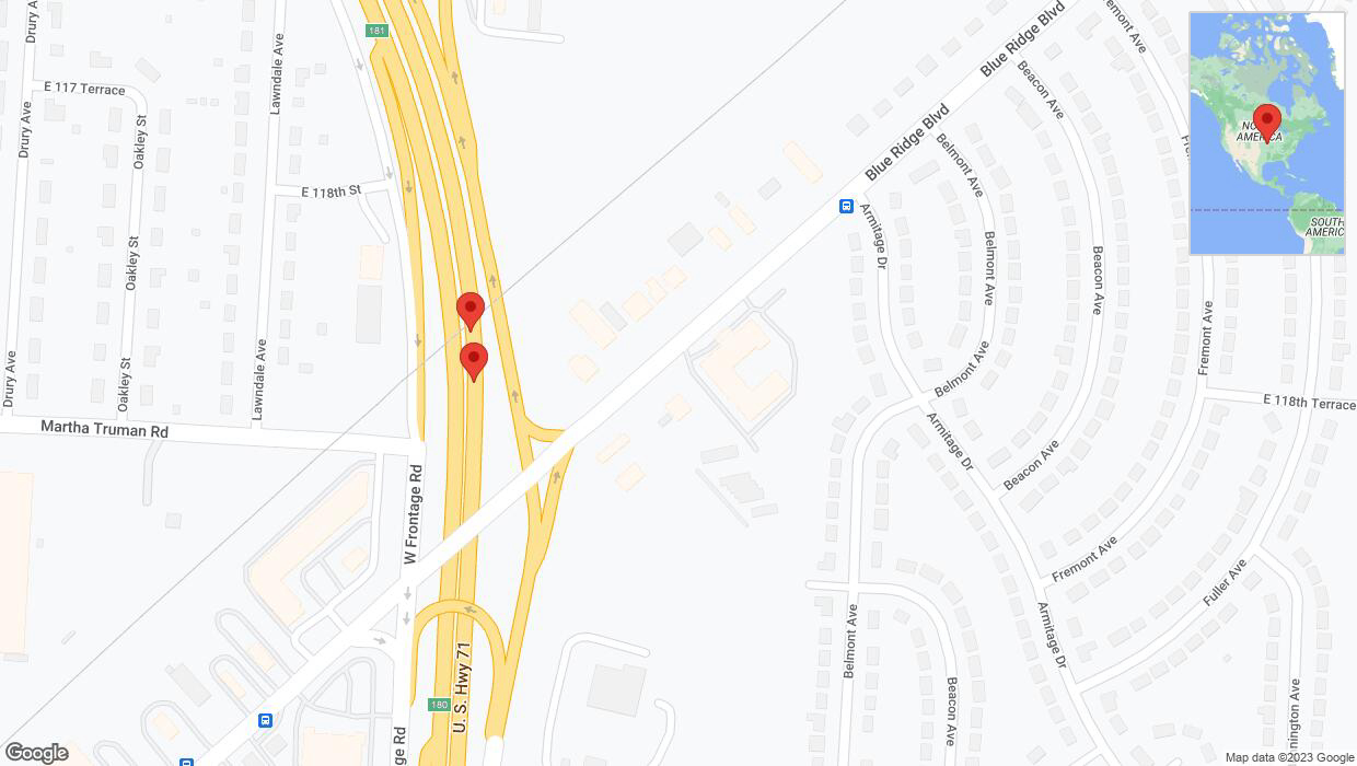 A detailed map that shows the affected road due to 'Crash report: I-40/US-71' on October 22nd at 10:24 p.m.