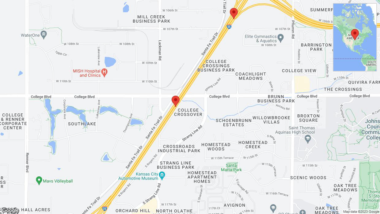 A detailed map that shows the affected road due to 'Reports of a crash on eastbound I-35' on October 23rd at 4:12 p.m.