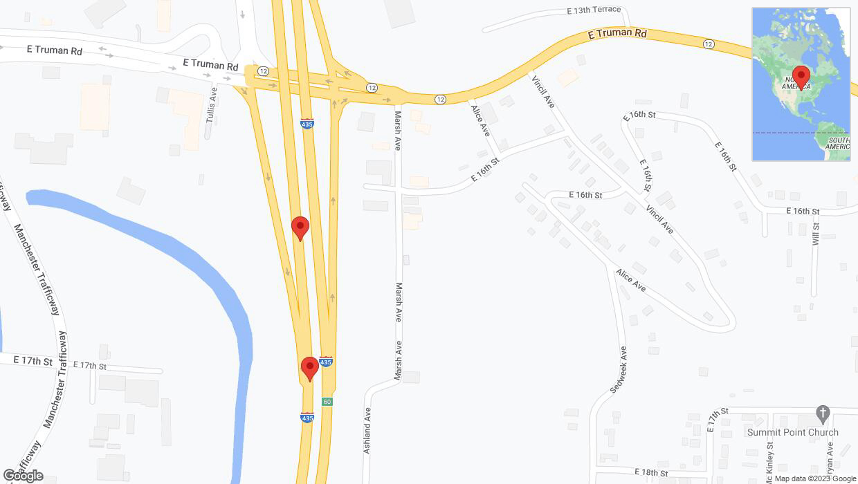 A detailed map that shows the affected road due to 'Broken down vehicle on southbound I-435 in Kansas City' on October 28th at 12:18 p.m.