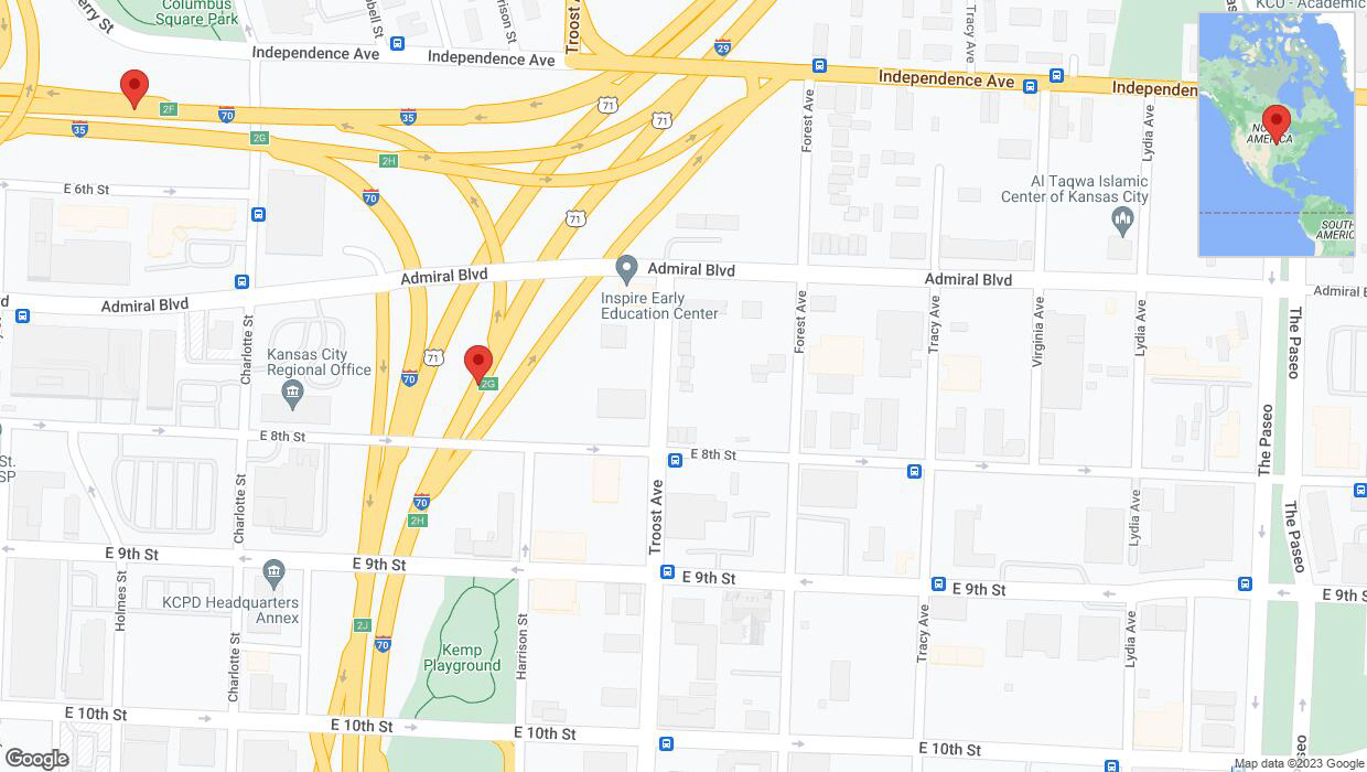 A detailed map that shows the affected road due to 'I-70 temporarily closed in Kansas City' on October 24th at 1:24 p.m.