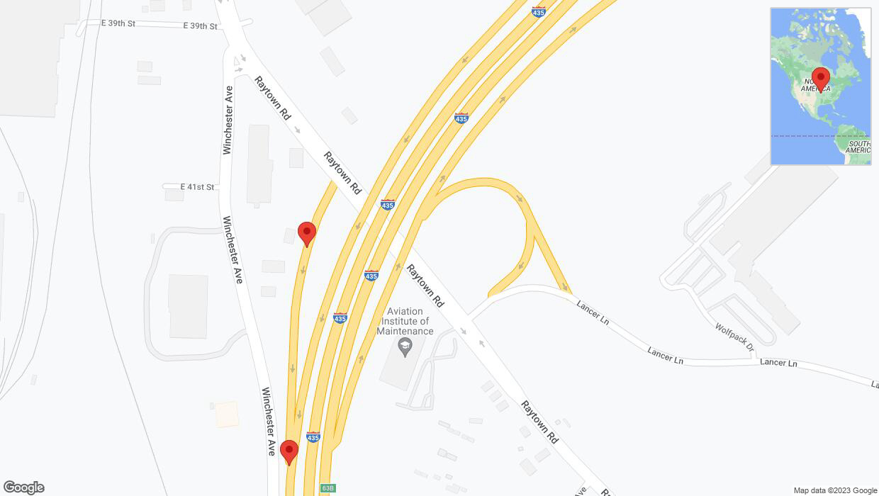 A detailed map that shows the affected road due to 'Broken down vehicle on East 41st Street in Kansas City' on October 24th at 3:24 p.m.