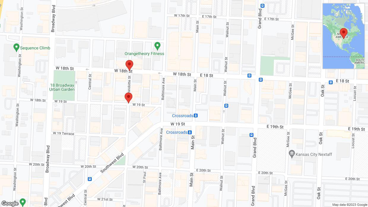 A detailed map that shows the affected road due to 'Kansas City: Wyandotte Street closed' on October 24th at 3:54 p.m.