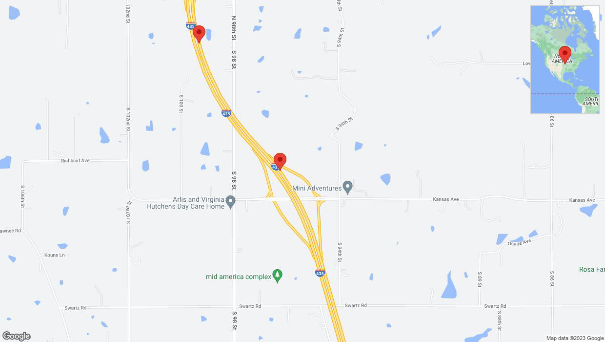 A detailed map that shows the affected road due to 'Warning: Crash on northbound I-435 in Edwardsville' on October 24th at 5 p.m.