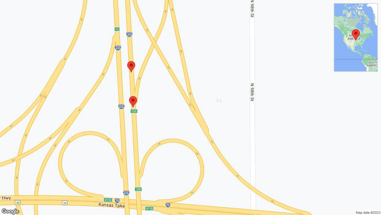 A detailed map that shows the affected road due to 'Reports of a crash on northbound I-435' on October 24th at 7:48 p.m.