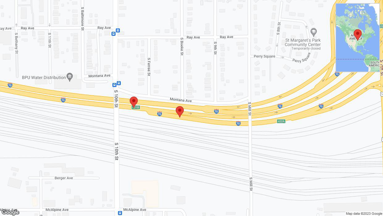 A detailed map that shows the affected road due to 'Crash report: I-70' on October 24th at 9:48 p.m.