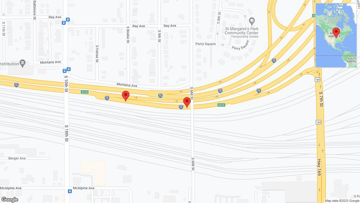 A detailed map that shows the affected road due to 'Broken down vehicle on eastbound I-70 in Kansas City' on October 24th at 10 p.m.