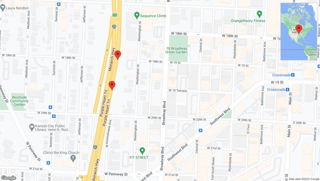 A detailed map that shows the affected road due to 'Broken down vehicle on northbound I-35 in Kansas City' on October 26th at 3:30 p.m.
