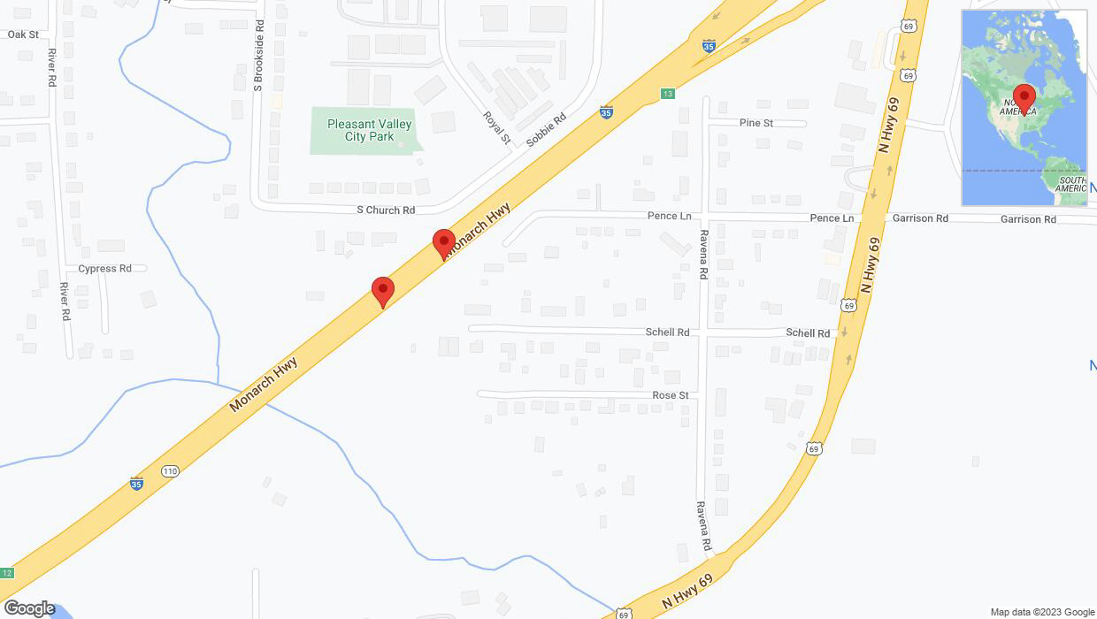 A detailed map that shows the affected road due to 'Crash reported on northbound I-35 in Pleasant Valley' on October 25th at 3:30 p.m.