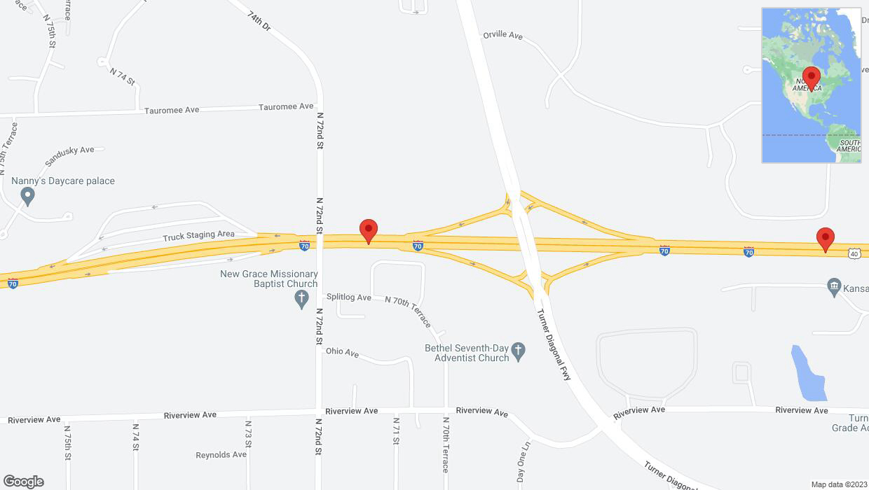A detailed map that shows the affected road due to 'Crash report: I-70' on October 25th at 4:18 p.m.
