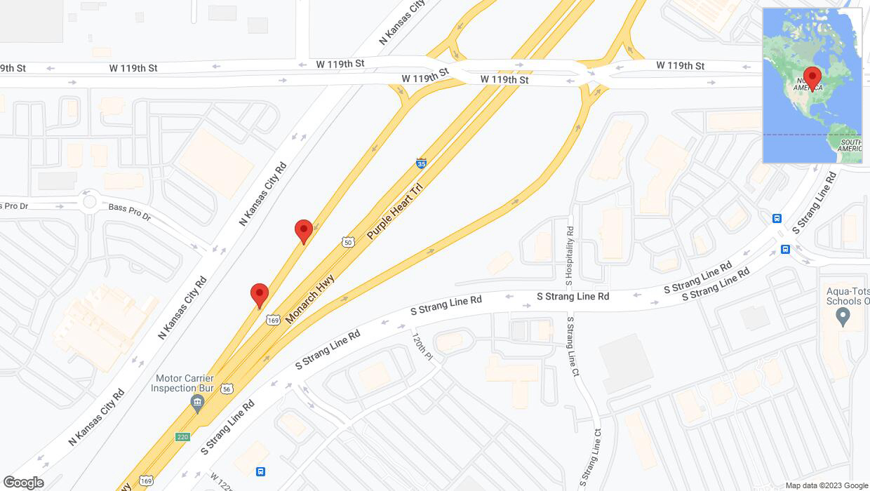 A detailed map that shows the affected road due to 'Crash update: North Kansas City Road' on October 25th at 5:06 p.m.