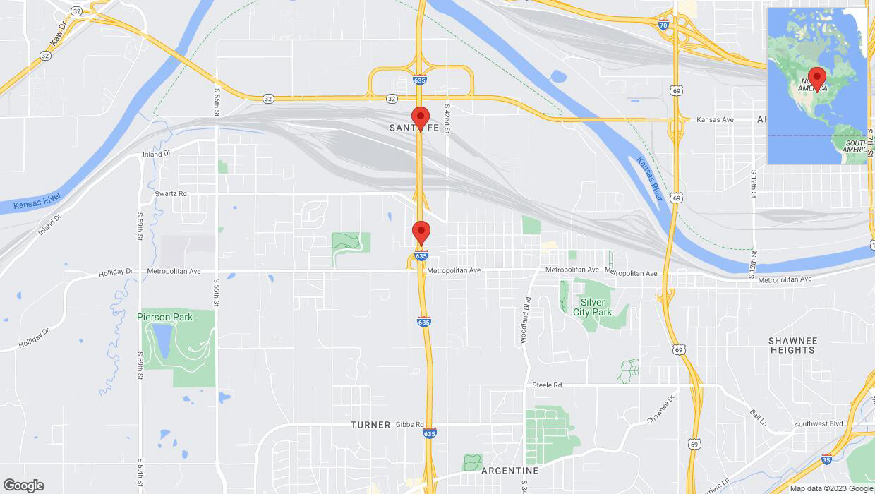 A detailed map that shows the affected road due to 'Crash reported on northbound I-635 in Kansas City' on October 25th at 5:24 p.m.