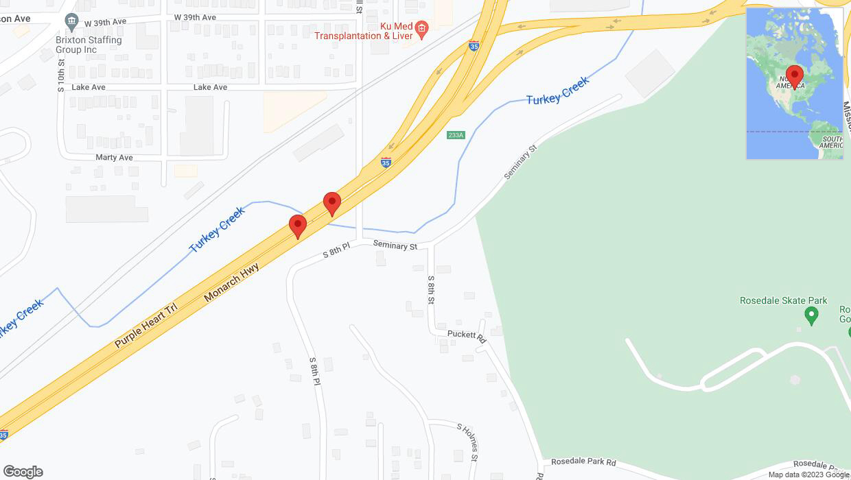A detailed map that shows the affected road due to 'Broken down vehicle on northbound I-35 in Kansas City' on October 25th at 6:18 p.m.