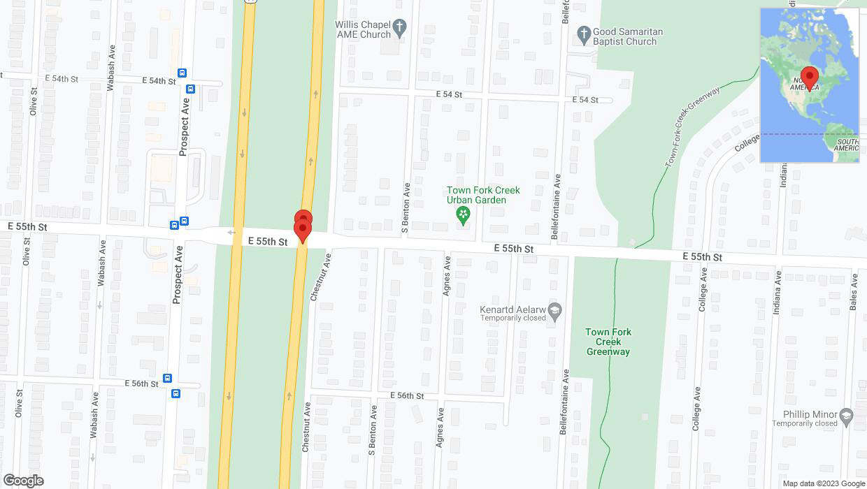 A detailed map that shows the affected road due to 'A crash has been reported on northbound the Bruce R Watkins Expressway/US-71' on October 25th at 10:18 p.m.