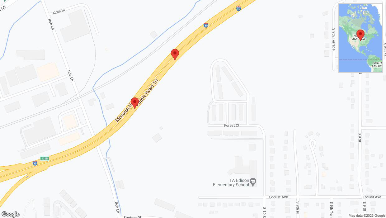 A detailed map that shows the affected road due to 'Broken down vehicle on northbound I-35 in Kansas City' on October 26th at 12 p.m.