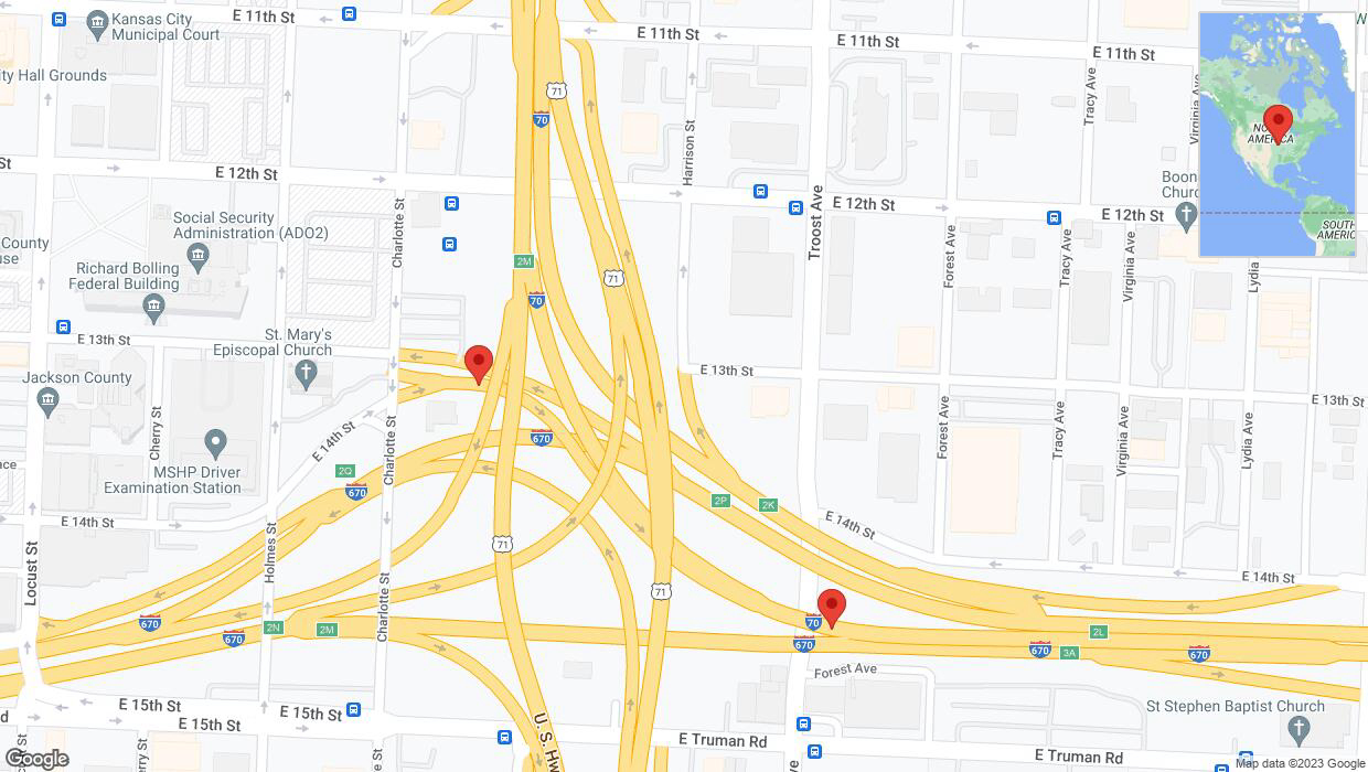 A detailed map that shows the affected road due to 'Kansas City: Charlotte Street closed' on October 26th at 1 p.m.