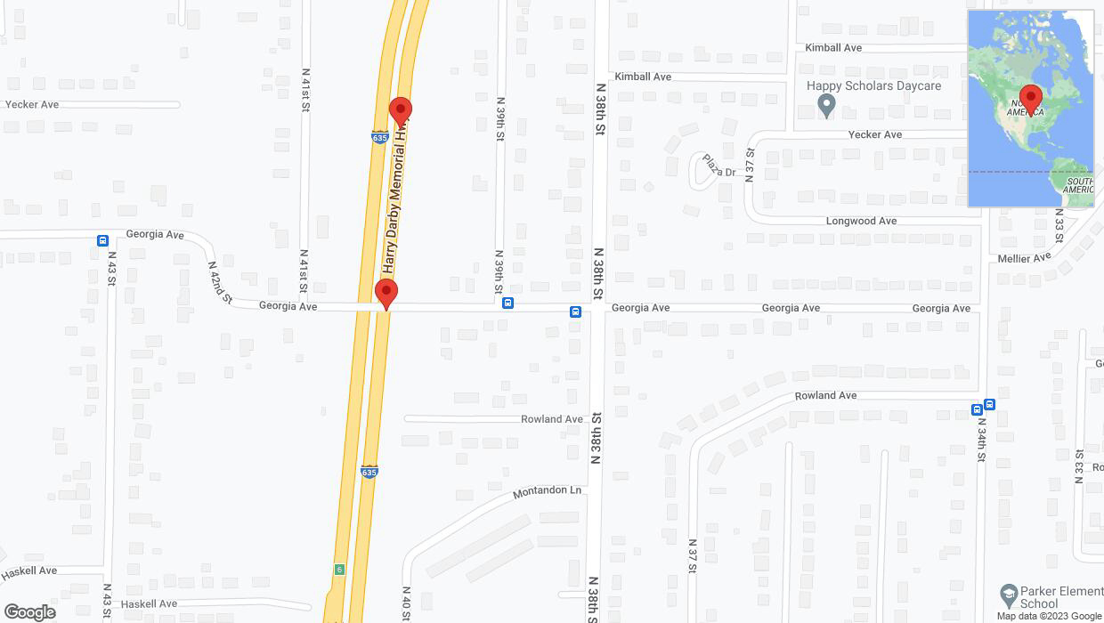 A detailed map that shows the affected road due to 'Broken down vehicle on northbound I-635 in Kansas City' on October 26th at 3:24 p.m.