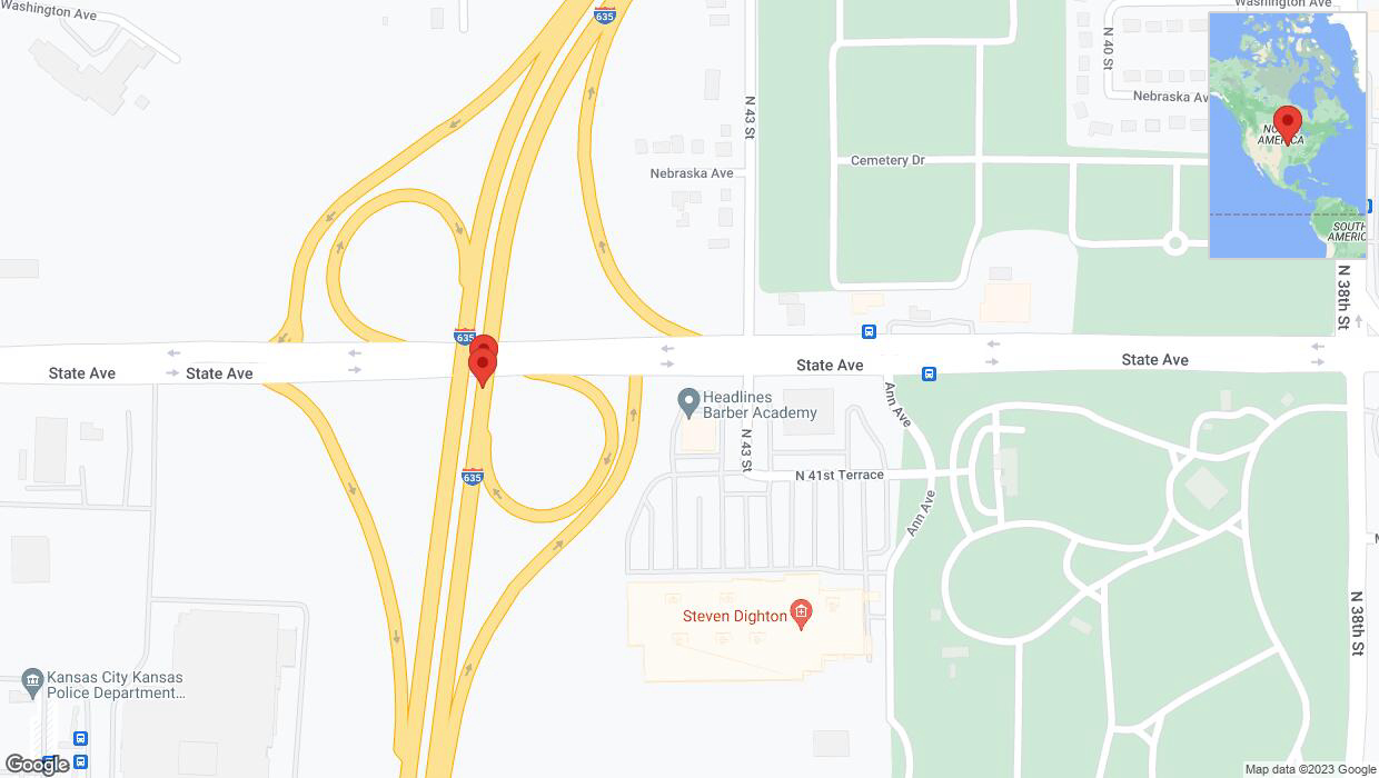 A detailed map that shows the affected road due to 'Broken down vehicle on northbound I-635 in Kansas City' on October 26th at 5:36 p.m.