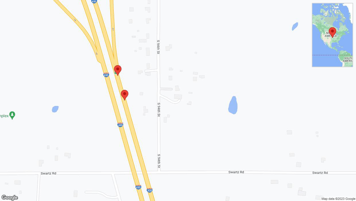 A detailed map that shows the affected road due to 'Broken down vehicle on northbound I-435 in Edwardsville' on October 26th at 6:42 p.m.