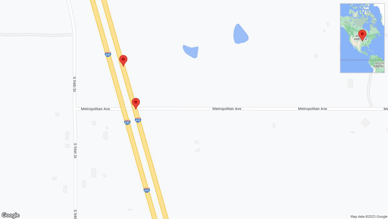 A detailed map that shows the affected road due to 'Broken down vehicle on northbound I-435 in Kansas City' on October 27th at 12 p.m.