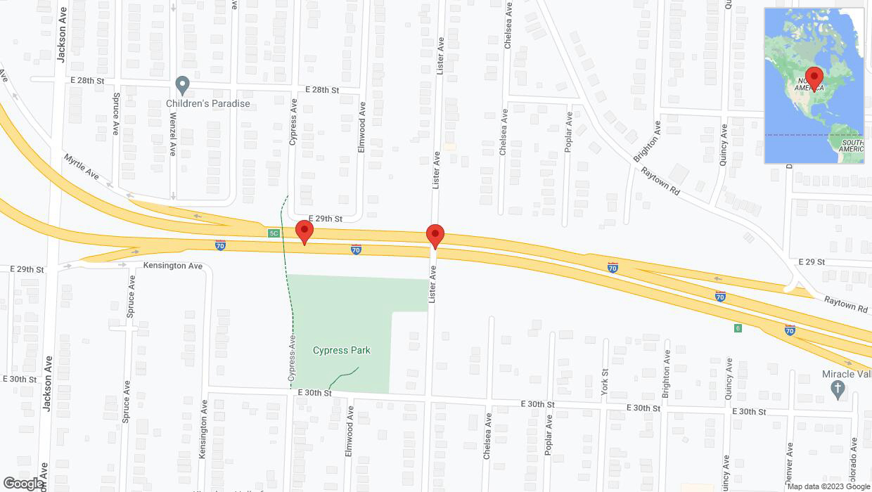 A detailed map that shows the affected road due to 'Broken down vehicle on eastbound I-70 in Kansas City' on October 27th at 6:12 p.m.