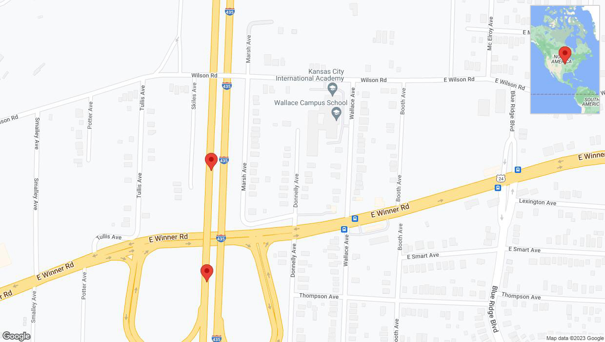 A detailed map that shows the affected road due to 'Broken down vehicle on southbound I-435 in Kansas City' on October 27th at 9:12 p.m.