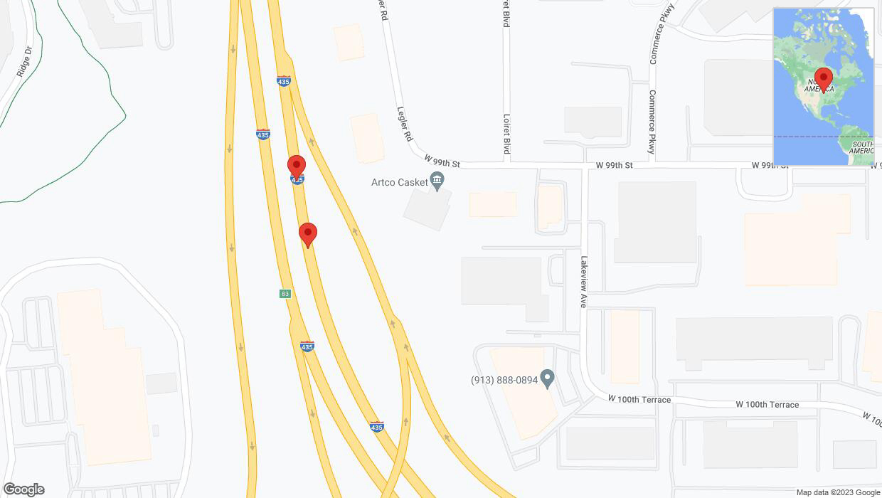 A detailed map that shows the affected road due to 'Broken down vehicle on northbound I-435 in Lenexa' on October 28th at 12:24 p.m.
