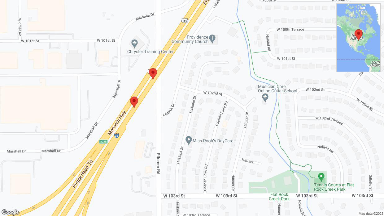 A detailed map that shows the affected road due to 'Broken down vehicle on eastbound I-35 in Lenexa' on October 28th at 3:30 p.m.