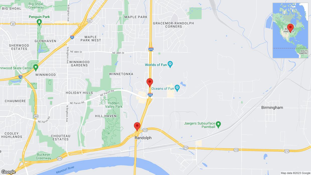A detailed map that shows the affected road due to 'A crash has been reported on southbound I-435' on October 28th at 4:54 p.m.